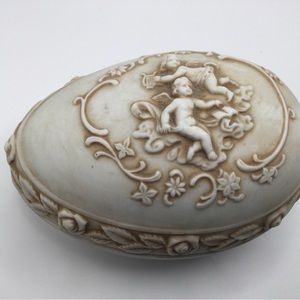 Vintage Lefton Cherub Baby Angel Easter Egg Porcelain Ceramic